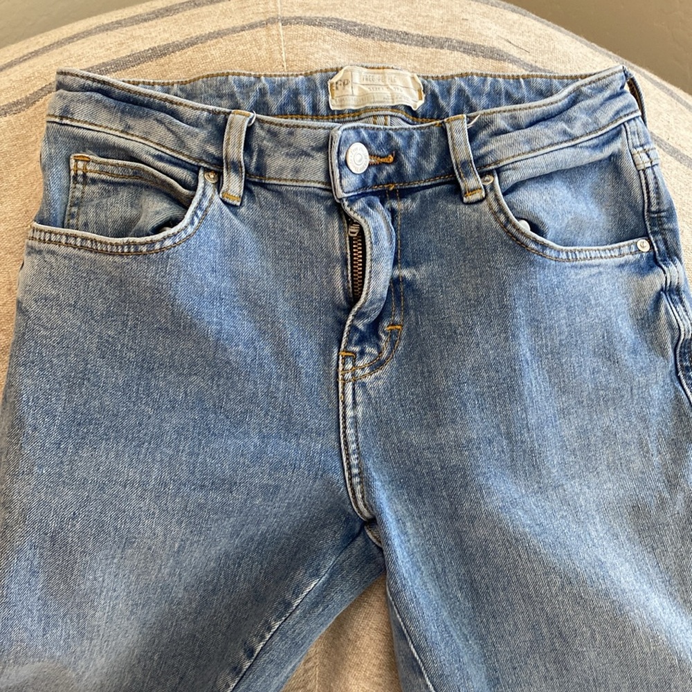FREE PEOPLE Distressed Hem Zipper Jeans - Picture 9 of 11